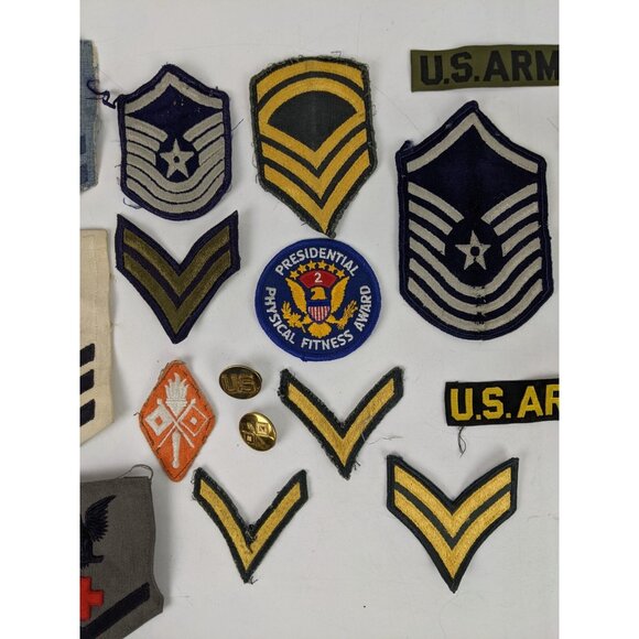 US Army US Navy Rank Insignia Patch Lot of 18+ Military Militaria Officers - Picture 3 of 10